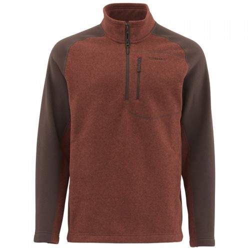  Simms Rivershed Sweater Quarter Zip, L, Rusty Red