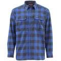  Simms Coldweather LS Shirt, M, Rich Blue Buffalo Plaid