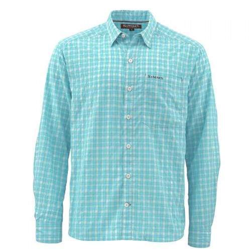  Simms Morada LS Shirt, 3XL, Turquoise Plaid