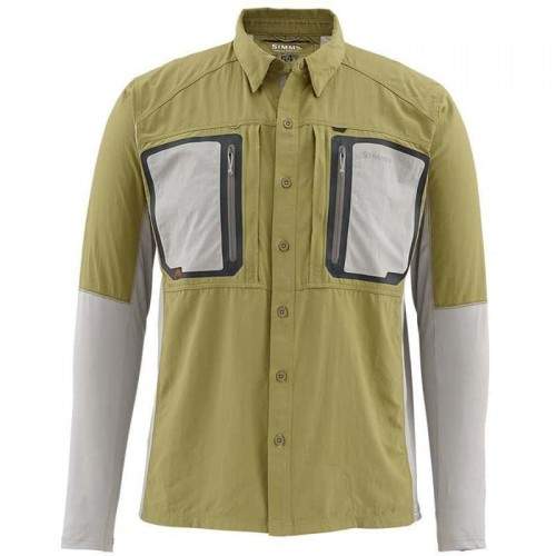  Simms Taimen TriComp LS Shirt, L, Army Green