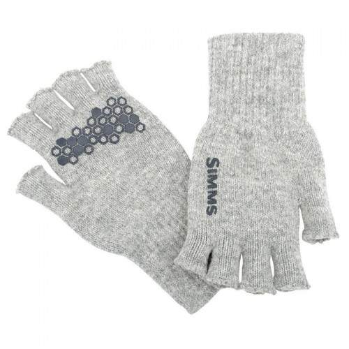  Simms Wool Half-Finger Glove, L|XL, Cinder