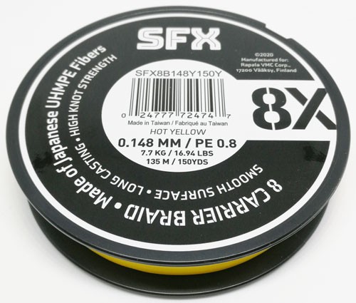   Sufix SFX 8X  135  0.148  7.7  PE 0.8