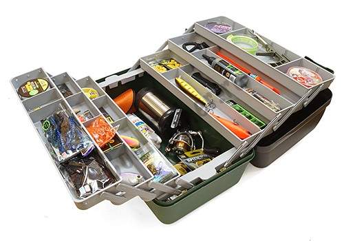  Nautilus 138 Tackle Box 6-tray Green-Grey