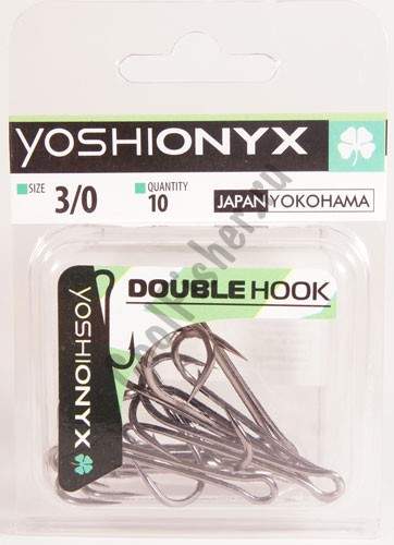 Двойники Yoshi Onyx Double Hook №3|0 ( в упак. 10шт.) (BN)