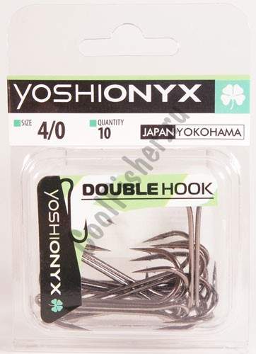 Двойники Yoshi Onyx Double Hook №4|0 ( в упак. 10шт.) (BN)