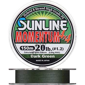  Sunline Momentum 4*4 d-0.192 16lb|7.5 green 150