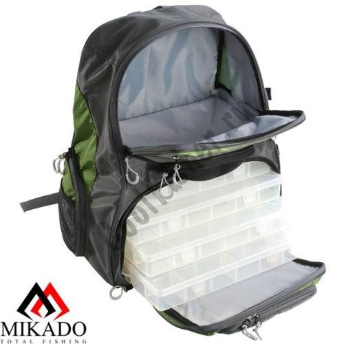 Рюкзак рыболовный с 4 коробками Mikado UWI-483809-B (48 x 38 x 23 см.), шт