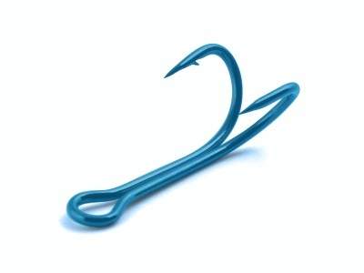 Крючок Saikyo Double Hook  KH-1145 -2|0 Blue (уп*5шт)