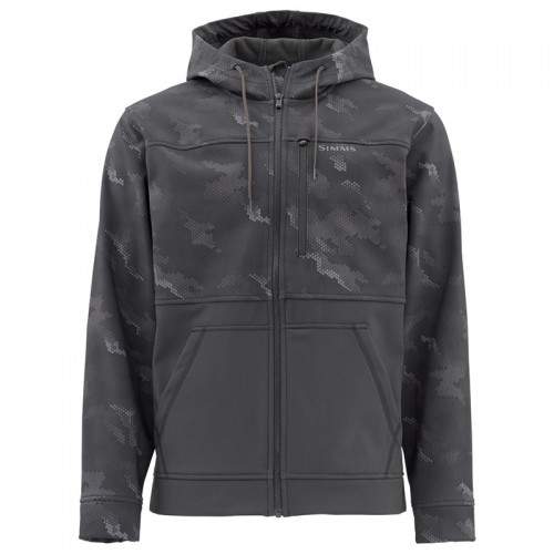  Simms Rogue Fleece Hoody, Hex Camo Carbon, M