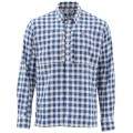  Simms Bugstopper LS Shirt, L, Plaid Admiral Blue