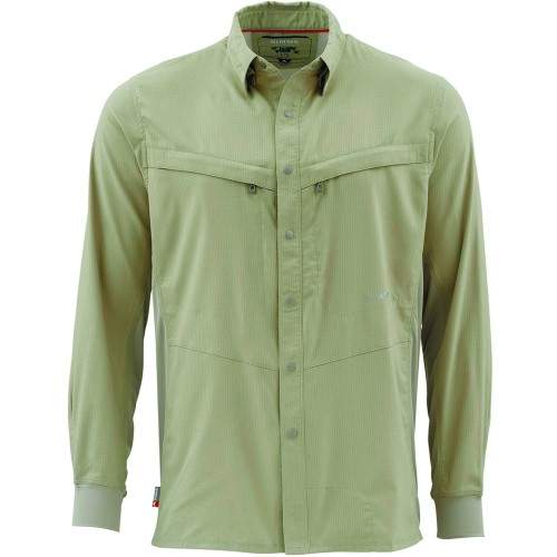  Simms Intruder Bicomp LS Shirt, L, Dark Khaki