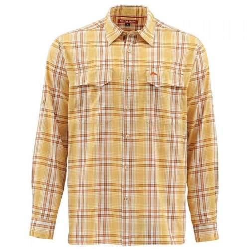  Simms Legend LS Shirt, XXL, Bright Yellow Plaid