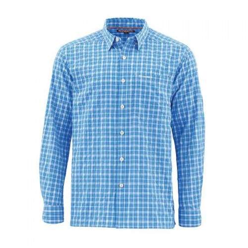  Simms Morada LS Shirt, L, Harbour Blue Plaid