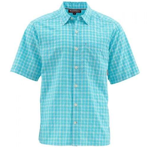  Simms Morada SS Shirt, 3XL, Sea Blue Plaid