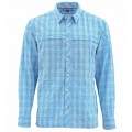  Simms Stone Cold LS Shirt, L, Indigo Plaid