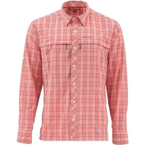  Simms Stone Cold LS Shirt, L, Dusty Coral Plaid