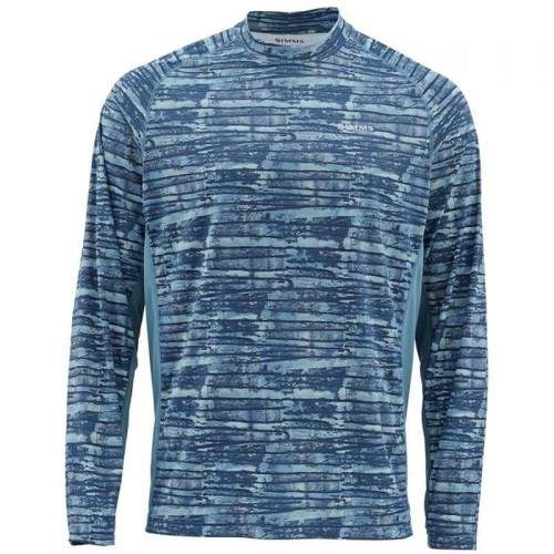  Simms Solarflex LS Crewneck Print, 3XL, Water Print Dusk