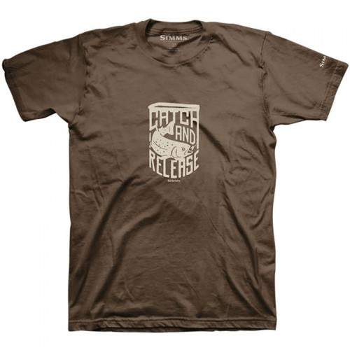  Simms Catch & Release T-Shirt, L, Brown