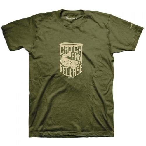  Simms Catch & Release T-Shirt, L, Military
