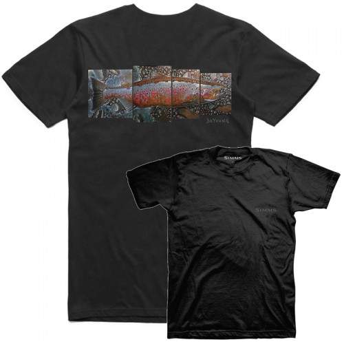  Simms DeYoung Salmon T-Shirt, L, Black