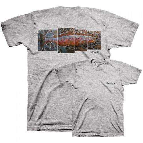  Simms DeYoung Salmon T-Shirt, L, Grey Heather