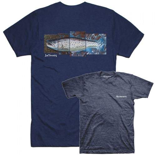  Simms DeYoung Seatrout T-Shirt, L, Navy Heather