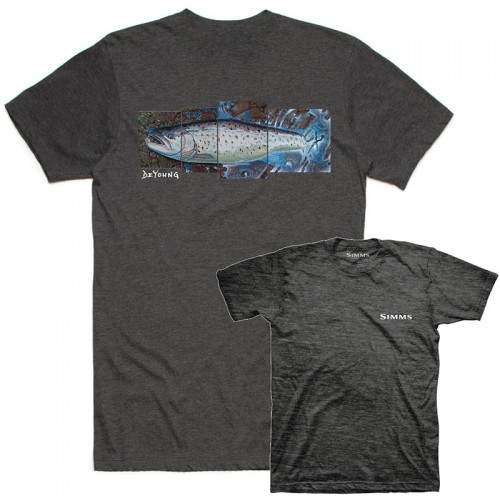  Simms DeYoung Seatrout T-Shirt, M, Charcoal Heather