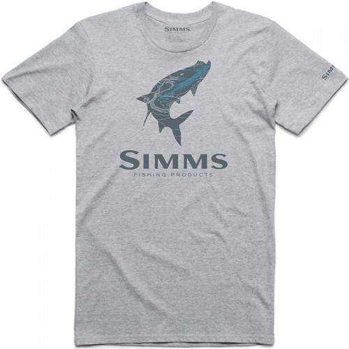  Simms Islamorada Tarpon T-Shirt, M, Grey Heather