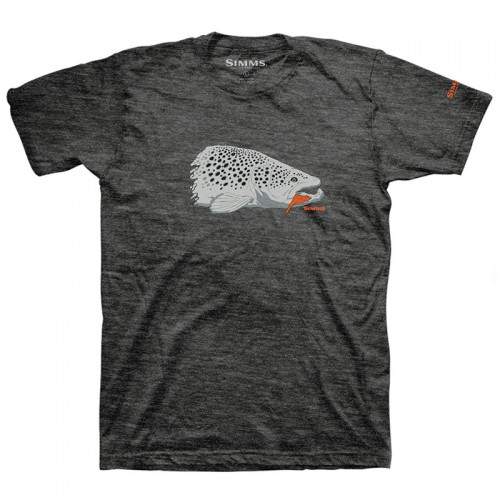  Simms Kype Jaw T-Shirt, M, Charcoal Heather