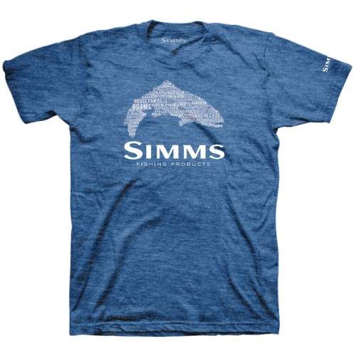 Simms Stacked Typo T-Shirt, S, Royal Heather