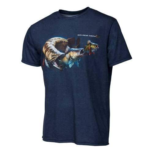  Savage Gear Cannibal Tee Blue Melange T-Shirt, .L, .71584