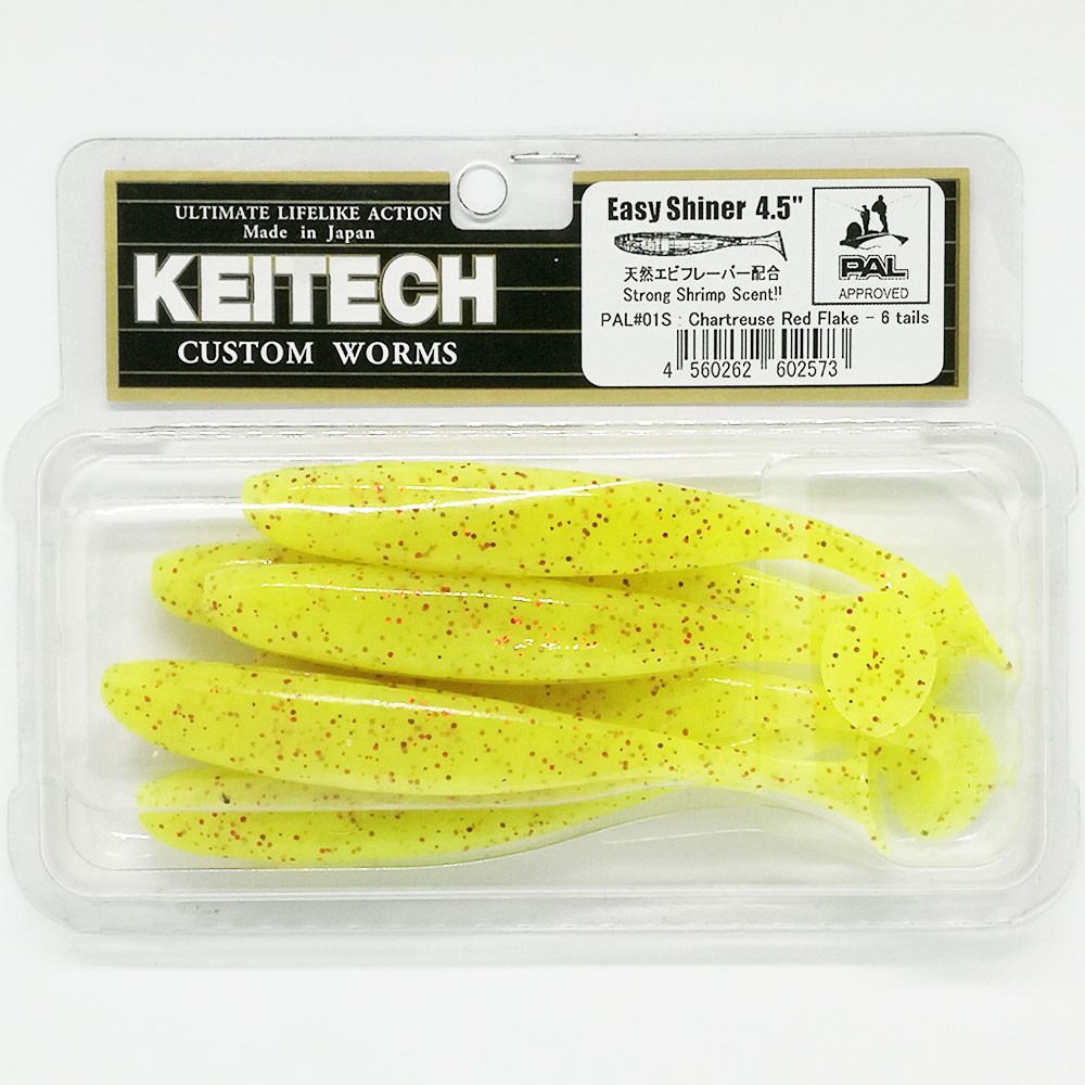 �������� ����������� Keitech Easy Shiner 4.5 PAL#01S Chartreuse Red Flake