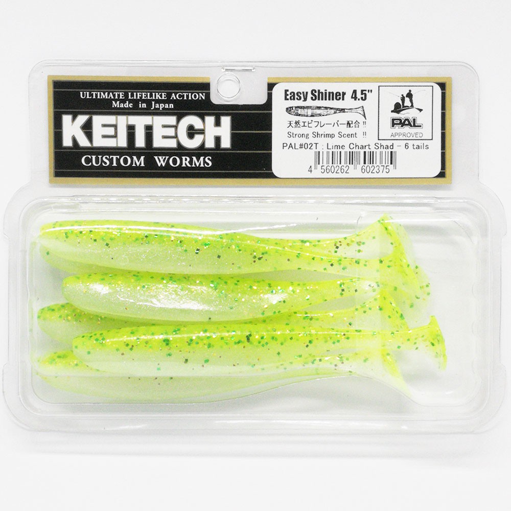 �������� ����������� Keitech Easy Shiner 4.5 PAL#02T Lime Chart Shad
